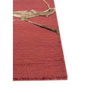 Alfombra de Lana y Viscosa Tejida a Mano Genesis, Diseño Abstracto Rojo Naranja para Decoración de Sala de Estar, Pasillo, TNQ-4390, Alfombra para Sala de Estar - Product Image 4