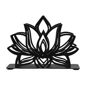 Servilletero de Metal con diseño de loto de alta calidad, soporte negro para utensilios de cocina, para uso en Hotel, hogar, restaurante - Product Image 1