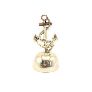 Campana de mesa de ancla de latón Campana de mano de latón puro de nuevo diseño para uso de timbre Campana de mano de latón con mango antiguo - Product Image 3