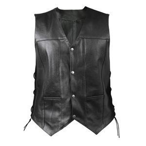Gilet de moto unisexe en cuir de vachette personnalisé véritable de qualité hiver grande taille coupe-vent respirant imperméable - Product Image 1