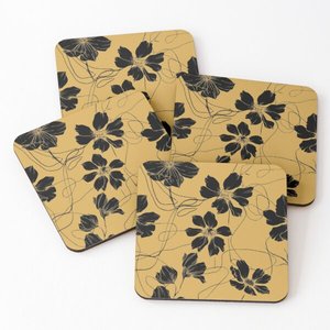 Wedding Decor Coasters 1037 Mango Wood/Acacia Wood Over Printed Tea Serving Coasters 4 Pieces Set Coasters Couch <b>Cup</b> Holder - Product Image 5