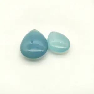 Natural Blue Chalcedony Flatback Cabochon Stone In Blue Gemstone Loose Gemstone Best Price From India
