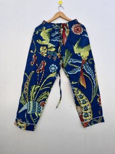 Ensemble de pyjama en coton indien pour femmes Costume de nuit imprimé oiseau bleu Style d'été PJ bleu pour demoiselles d'honneur Robe de nuit pour femmes - Product Image 6