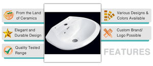 Factory Direct New Exclusive White Ceramic Sanitary Ware Wash Basin Shape Luxurious <b>Bathroom</b> Usage Standard Quality Great Sale - Product Image 3