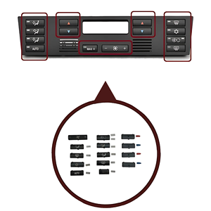 64116915812 64116924315 64118375645 Juego de Tapas para Botones de Control de Clima, 14 Piezas para BMW E39 X5 E53 - Product Image 1