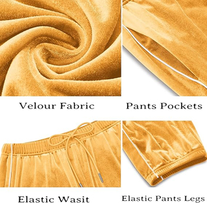 Ensemble de survêtement en velours pour homme, luxe, 2 pièces, veste zippée et pantalon, parfait pour l'hiver, survêtement décontracté pour homme - Product Image 4