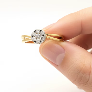 Luxury Gold Diamond Cluster Engagement <b>Ring</b> for Women with Natural Diamonds-Wedding <b>Band</b> - Product Image 5