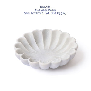 Bol à fruits de lotus en marbre blanc naturel écologique fait à la main de conception unique 12 "ustensiles de cuisine modernes Table à manger pièce maîtresse maison - Product Image 2