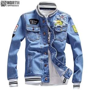 Chaqueta vaquera de algodón con estampado de moda nueva hecha en fábrica, chaqueta vaquera diseñada para hombre - Product Image 4