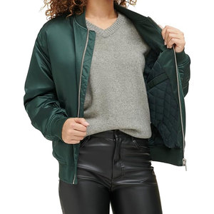 Premium High Quality Satin Green Bomber <b>Jacket</b> Women Men Unisex Casual Streetwear Flight <b>Pilot</b> <b>Jacket</b> Windbreaker Varsity Coat - Product Image 2