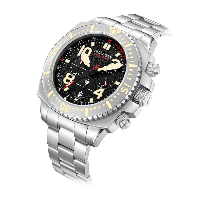 Automatic Luxury Stainless Steel Mechanical Diver Watch for Men Water Resistant Pointer Dial Fashion Design