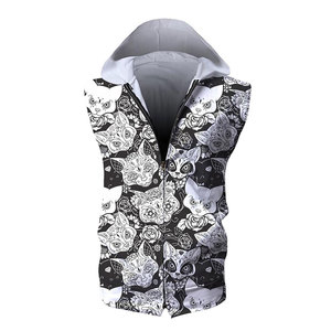 Sudaderas con capucha sin mangas para hombre, moda atractiva personalizada, superventas, Fitness muscular, ligero para hombres, básico, mezcla de algodón - Product Image 3