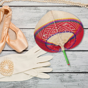 พัดลมถือด้วยมือทำจากไม้ไผ่,Anna ใบปาล์ม - Product Image 2