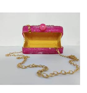 <b>Pink</b> Color Indian Handicraft Resin Custom Type Clutch Bag for Women - Product Image 6