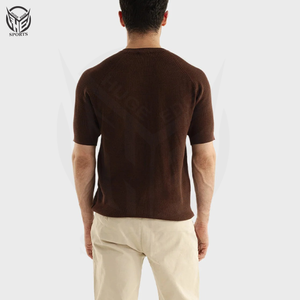 เสื้อยืดผ้าฟลีซผ้าฝ้าย100% สำหรับผู้ชายปกตั้งแขนสั้นทรงพอดีตัว-คุณภาพสูงเป็นมิตรกับสิ่งแวดล้อมและระบายอากาศ - Product Image 4