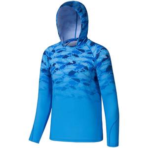 Dropshipping personnalisé, faible MOQ, impression par sublimation, polyester à séchage rapide, sweat-shirt de pêche performant, UPF 50, chemise de pêche à capuche - Product Image 4
