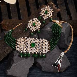 Collar indio Polki Kundan de alta calidad con pendientes, collar de boda, joyería Kundan inspirada en Sabyasachi, joyería India - Product Image 2