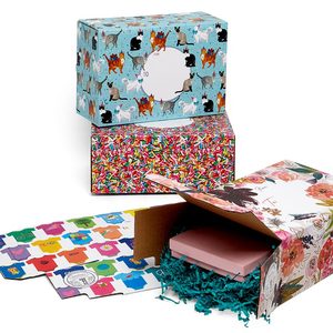 Drifting Blossoms Patterned Decorative Storage Boxes 9-1/4 X 6-1/2 X 4 for Mailing - Product Image 1
