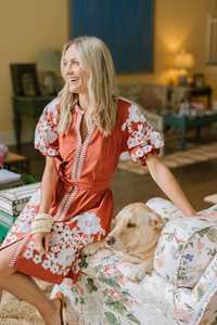 Style ukrainien Floral brodé robe courte femmes Mini genou longueur élastique manches courtes dentelle lin naturel tenue de fête - Product Image 6