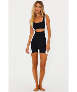 Combinaison sans manches de haute qualité pour femmes personnalisée pleine longueur printemps vêtements de Yoga respirant Spandex/Polyester tissu - Product Image 1