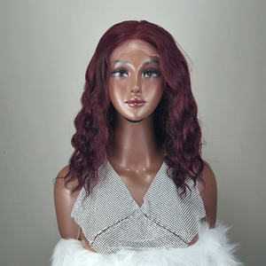 วิกผมมนุษย์สีเบอร์กันดีเข้มสวยคุณภาพสูงจากเวียดนามวิกผม100% แบบลอนลึกไม่พันกันหลุดร่วง - Product Image 1