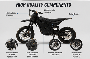 Moto tout-terrain électrique 60V 5000W Peak M5 Pro, vitesse maximale 70 km/h, avec moteur central et batterie longue autonomie - Product Image 4