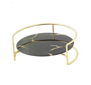 Plateau de service en métal fait main de qualité supérieure, écologique, pour chocolats et café, avec un design moderne, poignée en métal, décoration de table - Product Image 1