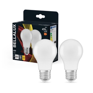 Pack de 2 lámparas LED estándar E27 4.9W 2700K (Bellalux 4058075409002) - Product Image 1