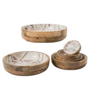 Bol en bois tendance Acheter au prix de gros Ensemble de bols en bois de manguier Design Passe au lave-vaisselle Vaisselle naturelle Ensemble de serveurs à salade - Product Image 5