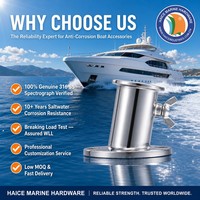 Support de mât de drapeau en acier inoxydable 316 pour montage supérieur, base ronde de 1 pouce (25 mm) pour garde-corps, accessoires de quincaillerie pour yacht et bateau