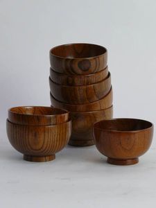 Tazón de masa de madera artesanal perfecto versátil hecho a mano para frutas o ensaladas Vintage de alta calidad Casa de Campo rústica - Product Image 3