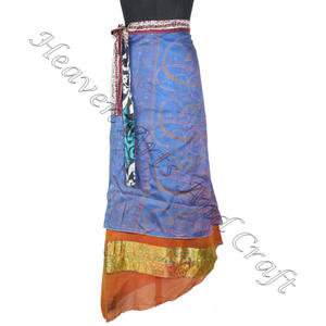 Classy Collection of Long Silk Wrap Falda Boho Elegante Multicolor Ropa de verano Cómoda Moda Boho Hippie Tamaño libre Gypsy - Product Image 3