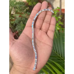 Bracelet tennis en argent 925 avec labradorite, accessoire élégant - Product Image 3