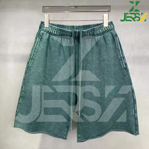 Shorts d'été décontractés pour hommes en toile 100% coton, style streetwear, avec cordon de serrage, respirants, déchirés et troués, couleur unie - Product Image 6