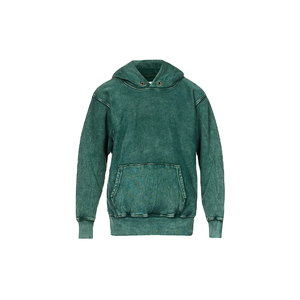 Personnalisé poids lourd surdimensionné Vintage lavage à l'acide pull à capuche pour hommes Streetwear en détresse poche plaine polaire blanc hiver - Product Image 4