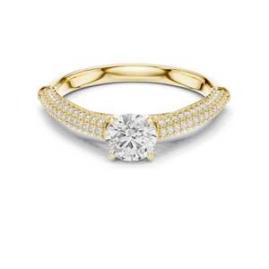Bague en diamant de laboratoire rond brillant de 1,074 carats pour femme, clarté VVS-VS EF, or 18 carats, 14 carats, 10 carats et argent 925, moissanite - Product Image 3
