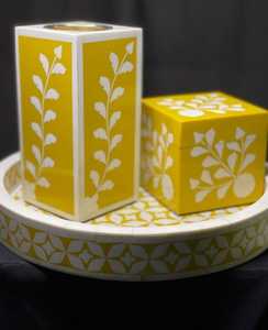 Quemador Bakhoor con incrustaciones de hueso, hecho a mano con incrustaciones de hueso quemador de incienso, caja de bandeja con incrustaciones de hueso, juego de quemador de incienso - Product Image 1