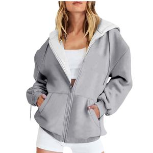 Sweat-shirt uni vierge à fermeture éclair pour hommes surdimensionné avec logo personnalisé 100% coton respirant sweat à capuche pour hommes - Product Image 1