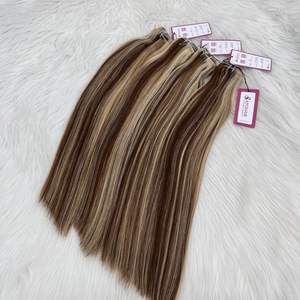 Extensiones de Cabello Humano Vietnamita Virgen 100% Natural, Ondulado, con Reflejos Balayage, Clip-in, Sin Enredos, Suaves - Product Image 3