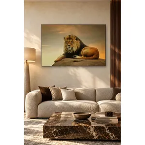 Impression sur toile Fida Lion sur rocher au coucher du soleil - Product Image 1