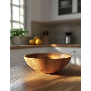 Cuenco de madera minimalista para ensalada de frutas con diseño simple y forma orgánica perfecto para una vida ecológica consciente - Product Image 3