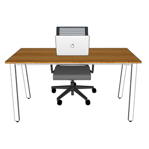 BFATB003 AtonBamboo 140x60cm Computer Desk with Durable Metal <b>Iron</b> Legs Assembled Storage Features - Product Image 5