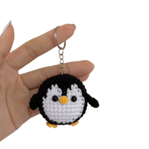 พวงกุญแจรูปนกเพนกวินสุดคลาสสิกงานแฮนด์เมดรูปปั้นการ์ตูนสแตนเลสรูปสัตว์แนวคลาสสิกลายถักน่ารักเปลี่ยนสีได้ตามต้องการ - Product Image 5