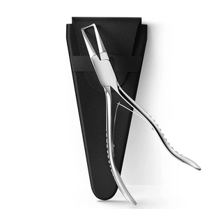 Pince à extensions de cheveux à finition miroir, poignée incurvée, pince à extensions de cheveux, pince à coiffer les cheveux avec pochette noire - Product Image 6