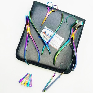 Rainbow Multi-Style Straight Remy Extension Tools Kit Including Tape Plier <b>Micro</b> Link Plier Chain Nose Plier Clips Hook Scissor - Product Image 6