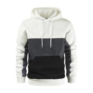New <b>Men's</b> Patchwork Hoodie Outdoor Casual Streetwear Fashion <b>Men's</b> Fleece Hooded <b>Sweatshirt</b> Fall Winter <b>Black</b> - Product Image 2