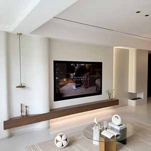 Mobile <span class=keywords><strong>TV</strong></span> Sospeso in Noce Stile Mid-Century Modern Personalizzabile |   Mobile <span class=keywords><strong>TV</strong></span> Minimalista per Soggiorno - Product Image 1
