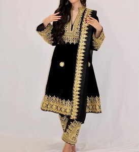 Robe régionale afghane de qualité supérieure Robe de mariage afghane style maxi pour dames avec broderie imprimée - Product Image 3