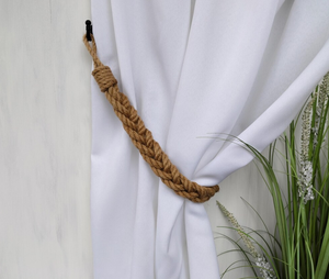 Abrazaderas para Cortinas de Yute Hechas a Mano Personalizadas, Diseño de Cuerda Trenzada Gruesa, Cuerda Trenzada para Cortinas - Product Image 4