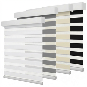 Stores zébrés électriques intelligents ZSTARR contrôlés par WiFi et Google Alexa, avec tissu occultant jour/nuit pour la décoration <span class=keywords><strong>de</strong></span> fenêtre - Product Image 1